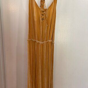 Xhilaration Mustard Striped Halter Dress